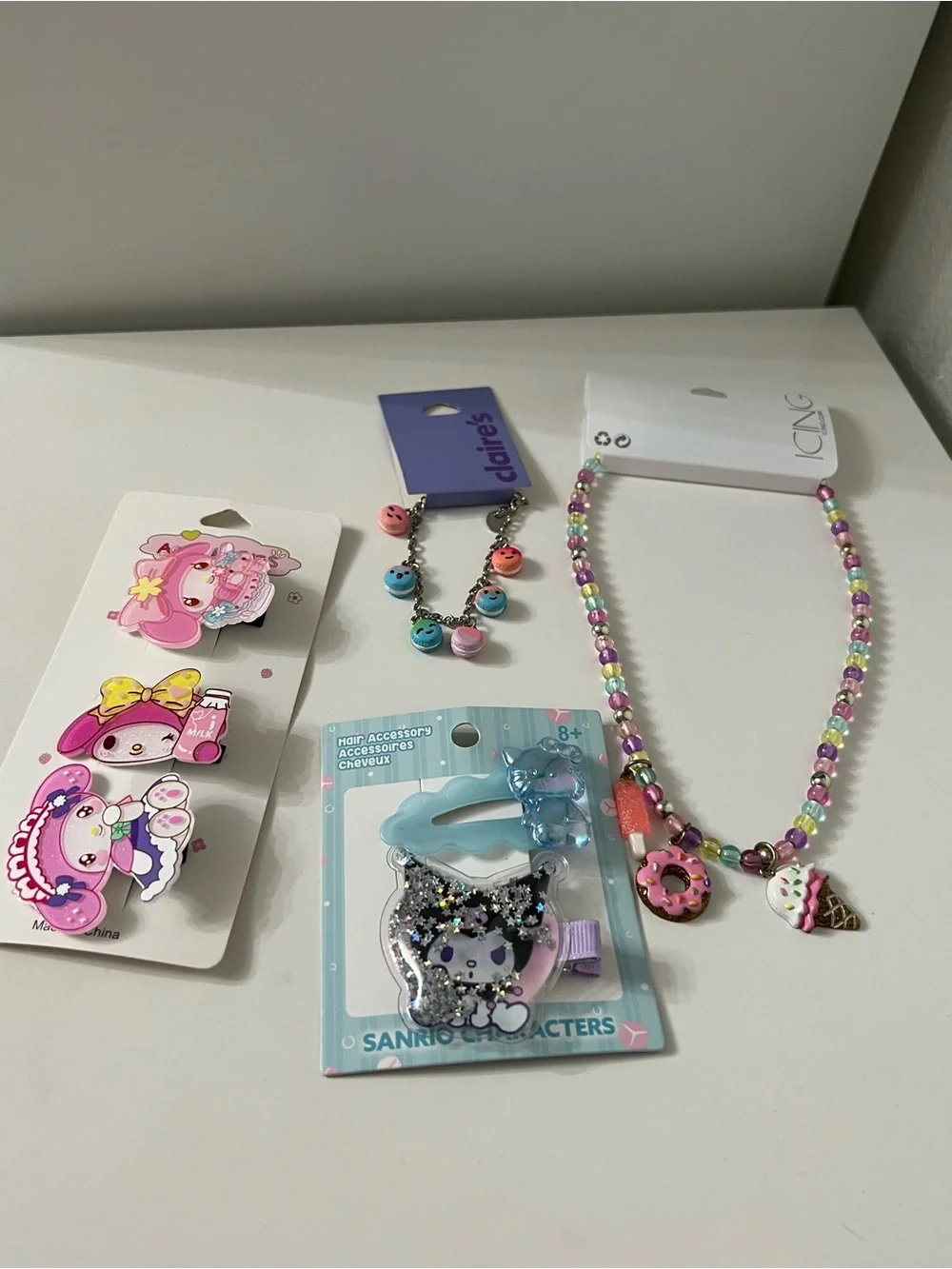 Icing Pastel Bead Necklace with Donut & Ice Cream Charms